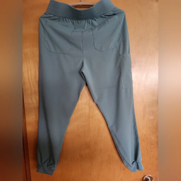 Easy Stretch Scrub Set | Olive Leaf With Burgundy Accent - Picture 7 of 7